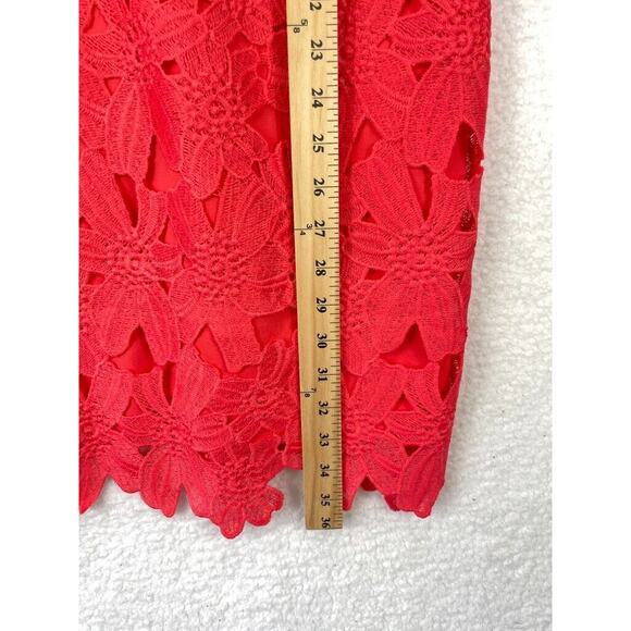ASTR Floral Lace Dress Women’s Size M Red Textured Sleeveless Cocktail NWT - Picture 6 of 10